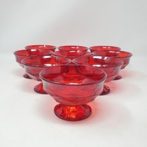 Viking Georigan Ruby Red Champagne/Sherbet Glasses, set of 9
